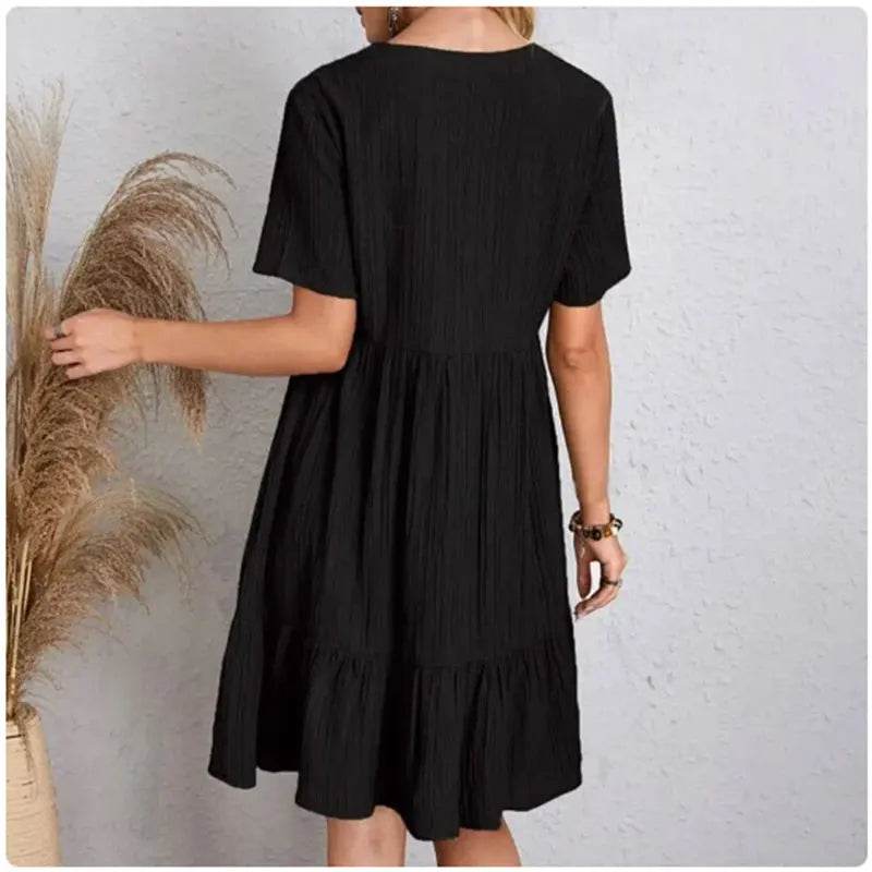 Buy Center Women’s Summer Peplum Dress - V-Neck & Ruffle Fit - Buy Center UK