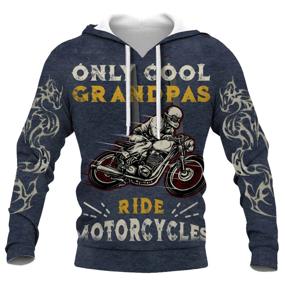 2023 Men's Vogue Skull Motorcycle Hoodie - Loose Fit, 3D Printed - Buy Center UK