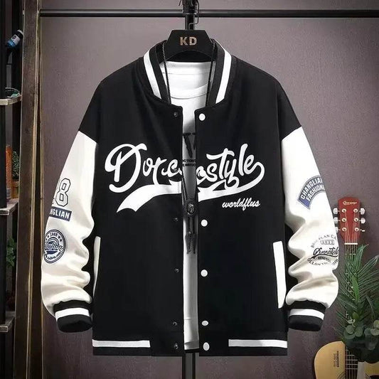 Buy Center Men's Black Baseball Jacket - Trendy Lightweight Sports Wear - Buy Center UK