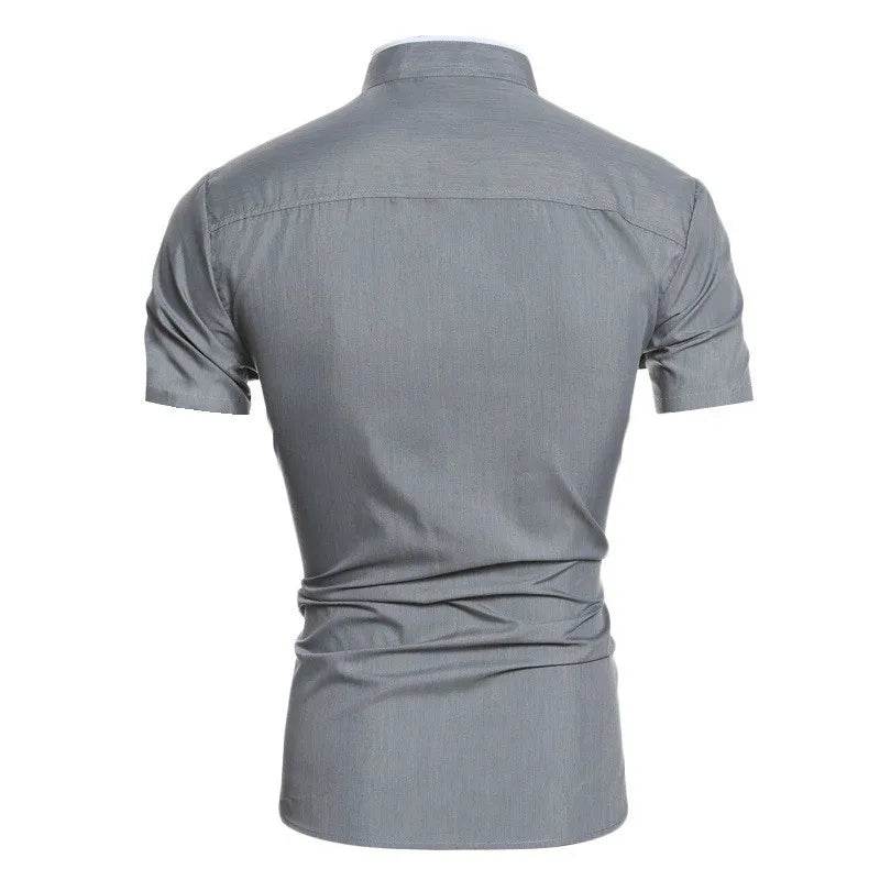 Buy Center Men's Short Sleeve Casual Shirt - Solid Color Comfort - Buy Center UK