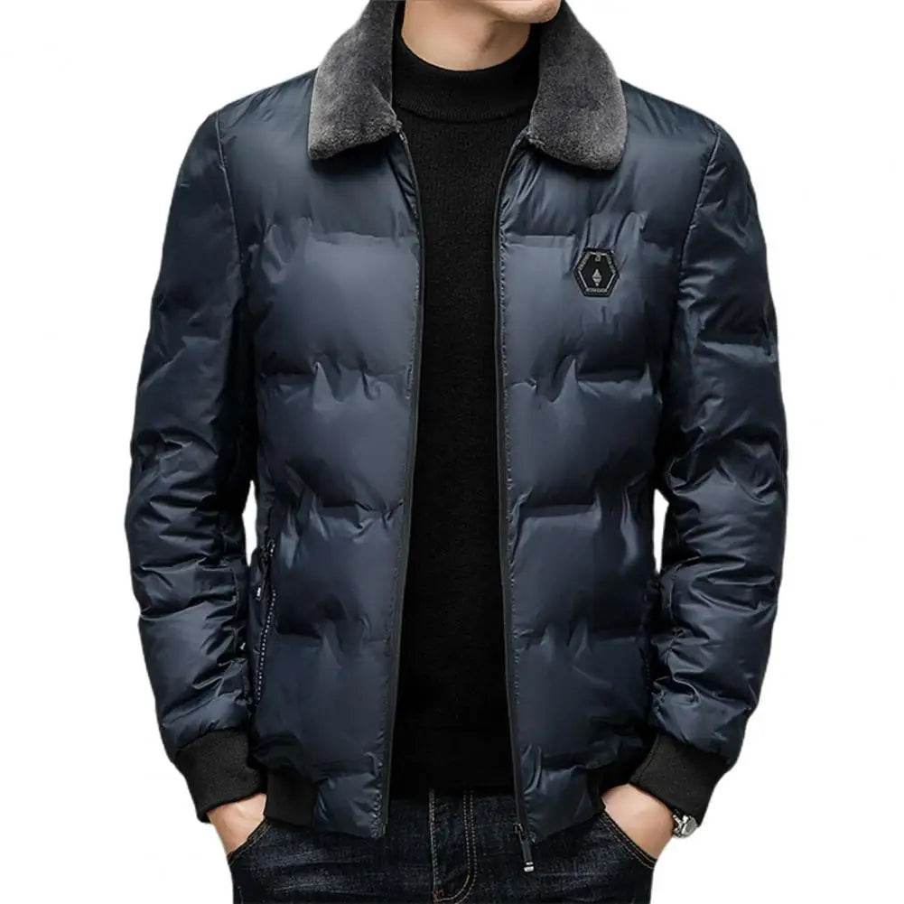 Buy Center Men’s Thickened Down Coat - Windproof, Faux Fur Lapel - Buy Center UK