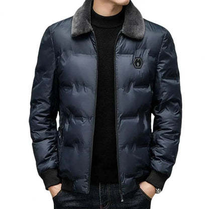 Buy Center Men’s Thickened Down Coat - Windproof, Faux Fur Lapel - Buy Center UK