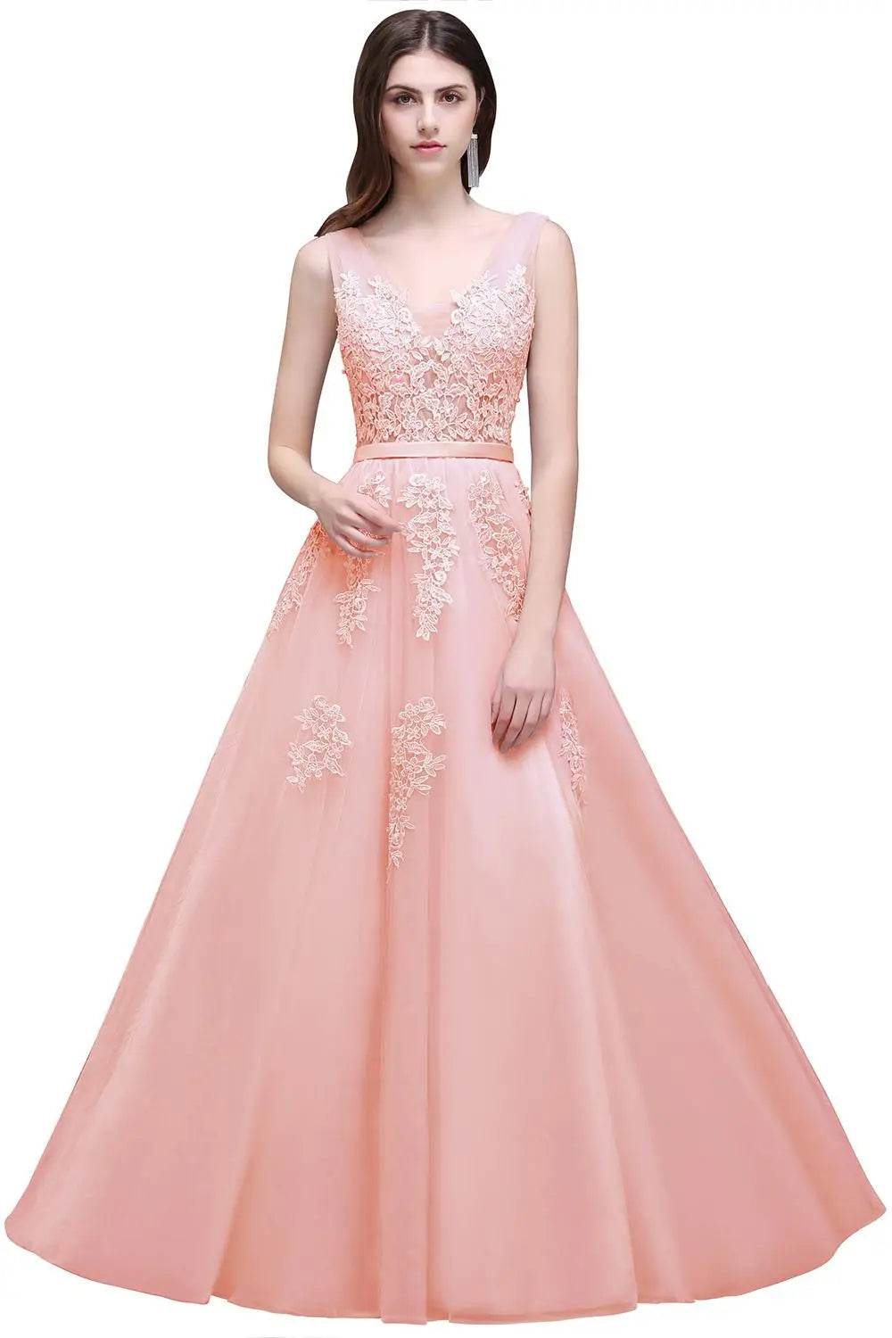 Buy Center Appliques Beading Evening Dress - Elegant Tulle Prom Dress - Buy Center UK