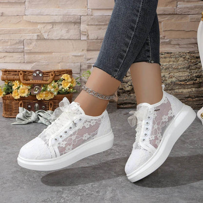 Buy Center Women Sneakers 2024 - Breathable Lace Canvas Shoes - Buy Center UK