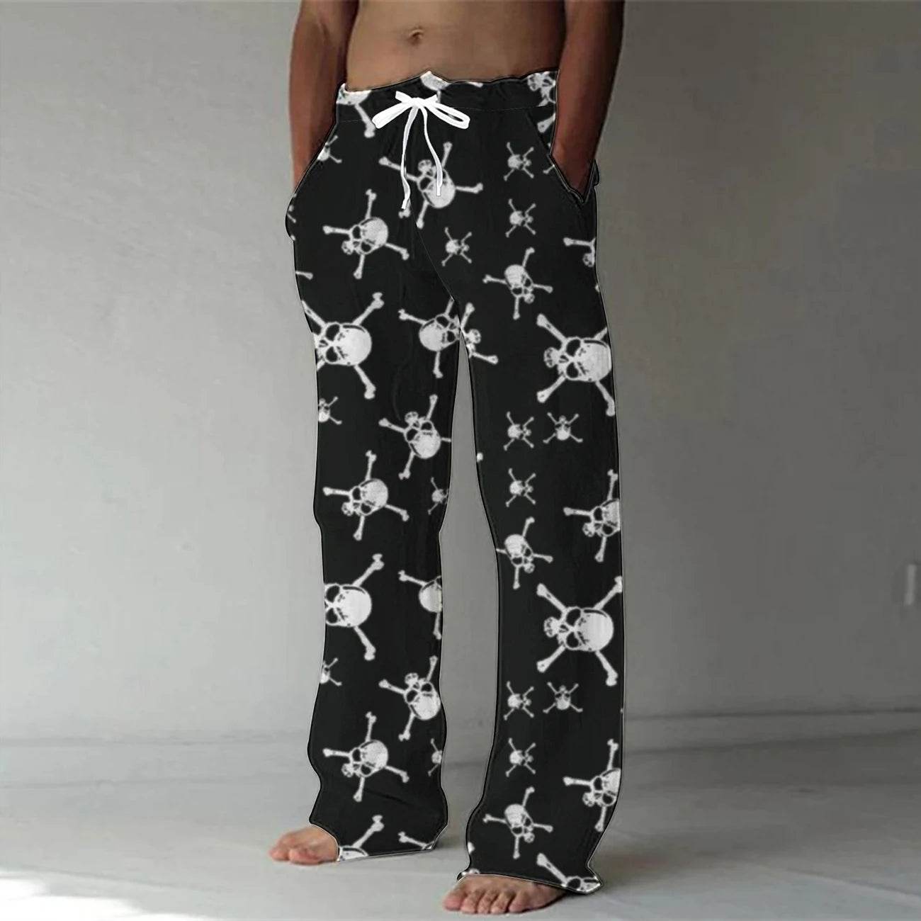 Fashion 3D Skull Men's Bamboo Fiber Pants - Quick-Drying Leisure Trousers - Buy Center UK