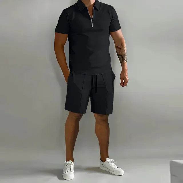 Buy Center Men's Casual Sports Suit - Stylish Polo & Shorts Set - Buy Center UK