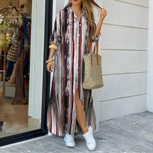 Buy Center Women's Commuter Long Dress - Loose, Casual, Stylish Print - Buy Center UK