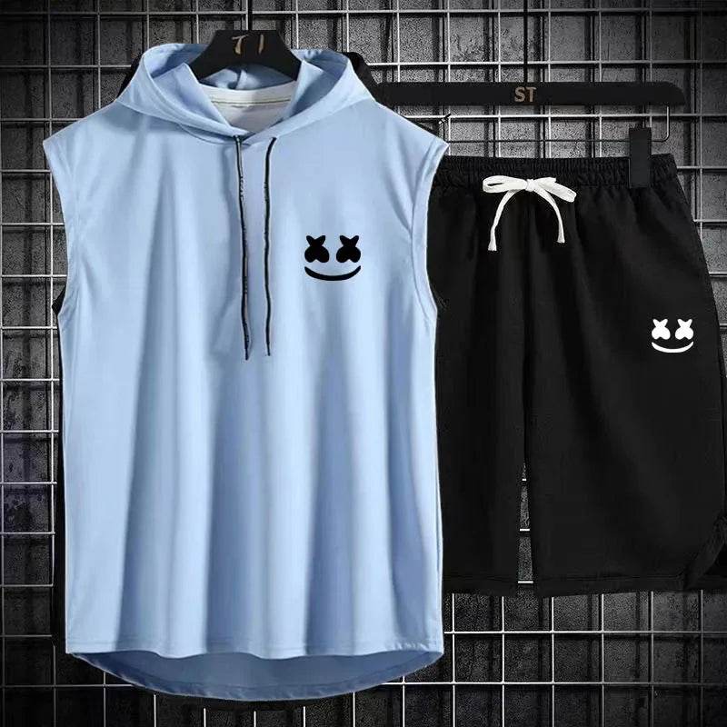 Brand Summer Men's Two Piece Set - Casual T-Shirt & Shorts Suit - Buy Center UK