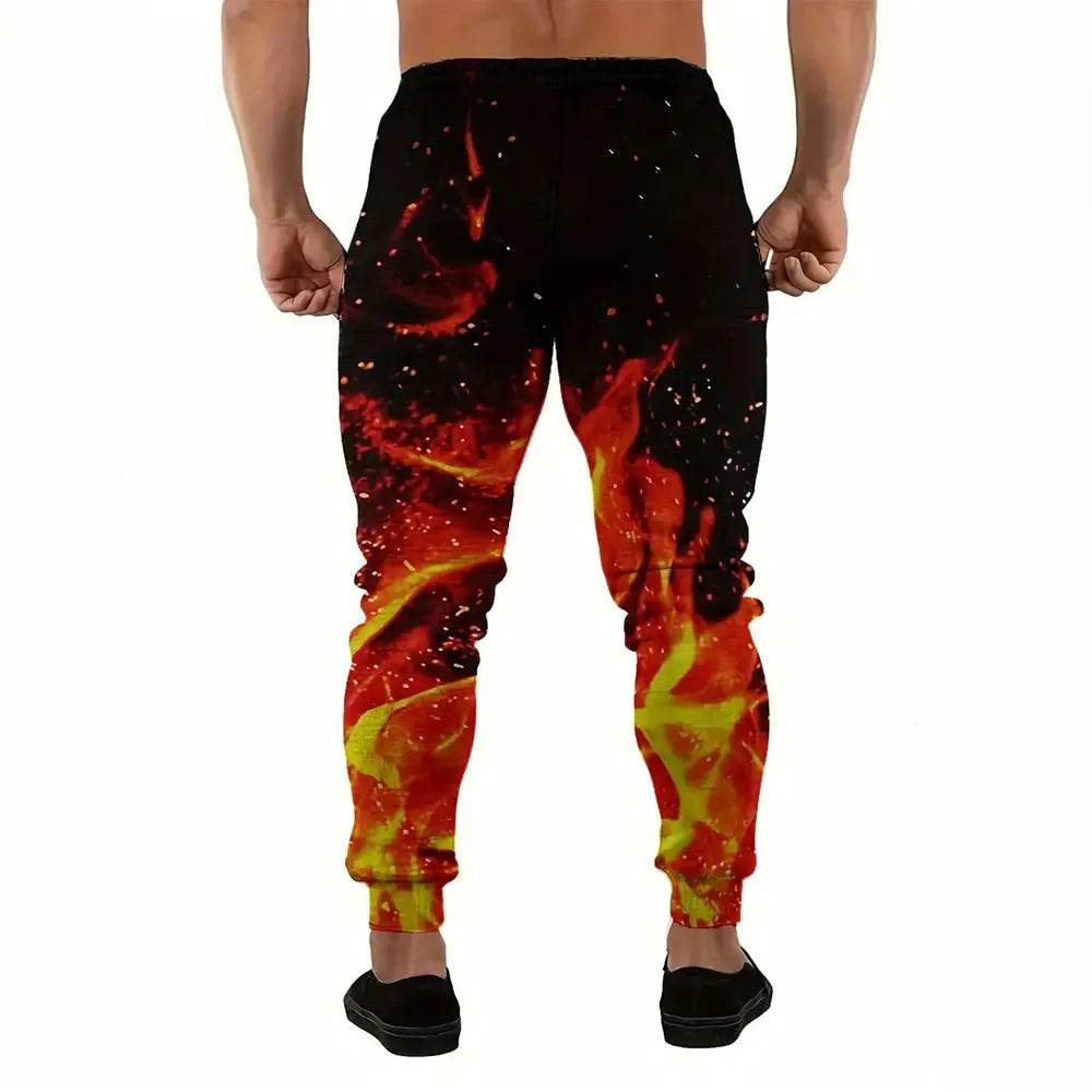 Buy Center 3D Flame Print Sweatpants - Thick Warm Pants for Men - Buy Center UK