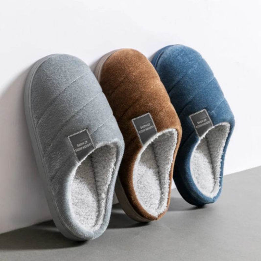Buy Center Men's Anti-Slip Warm Slippers - Cozy Fur, Winter Comfort - Buy Center UK