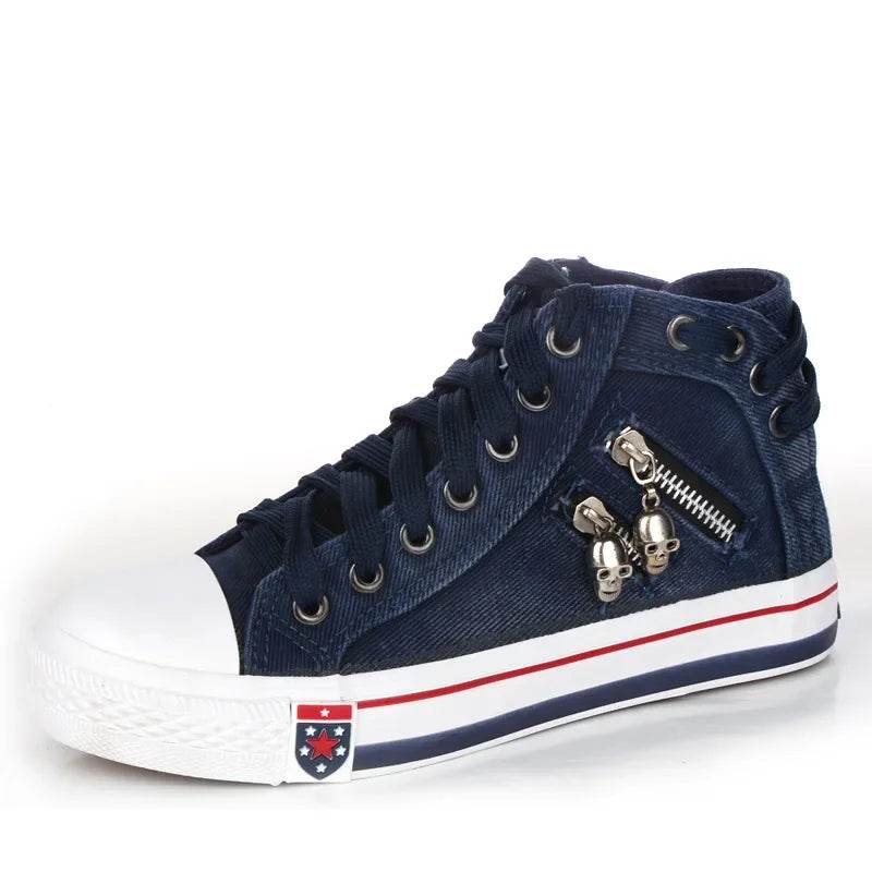 Buy Center Women's High Top Sneakers - Stylish Denim Casual Footwear - Buy Center UK
