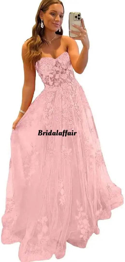 Elegant Orange Lace Appliques Prom Dress - Sweetheart A-Line Gown - Buy Center UK