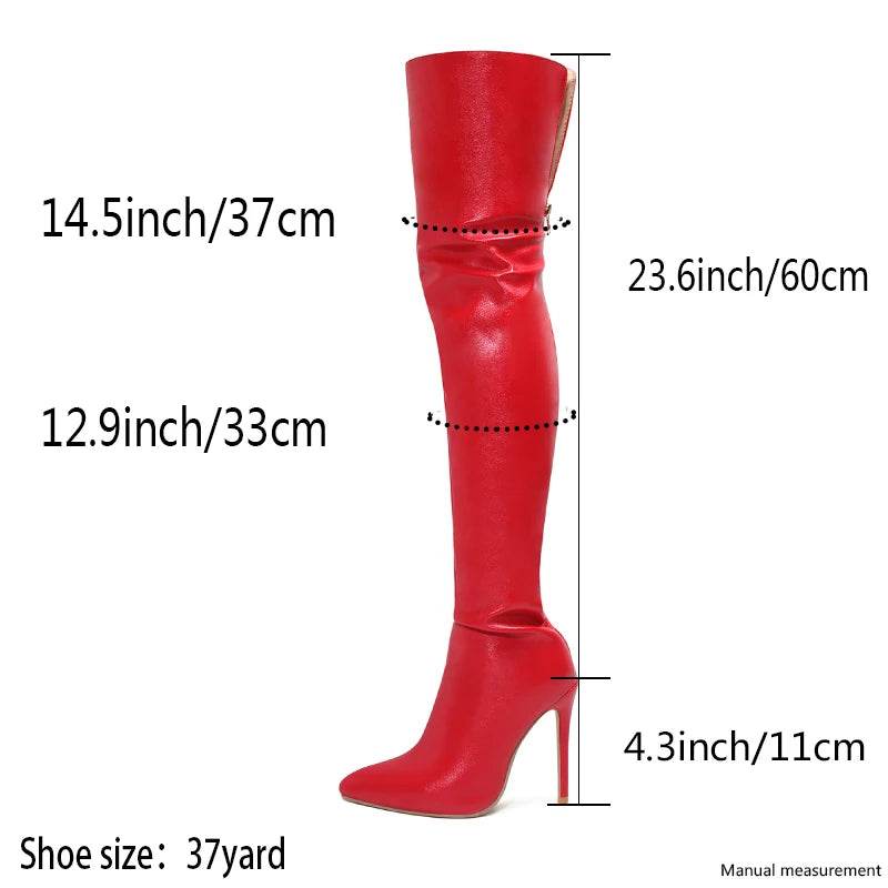 Buy Center Red Over The Knee High Heels - Big Size 46 Stiletto - Buy Center UK