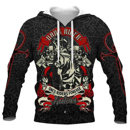 2023 Men's Vogue Skull Motorcycle Hoodie - Loose Fit, 3D Printed - Buy Center UK
