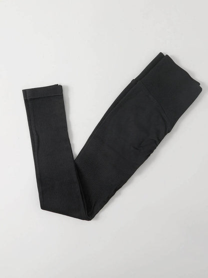 Buy Center Ribbed High Waist Leggings - Seamless Tummy Control - Buy Center UK