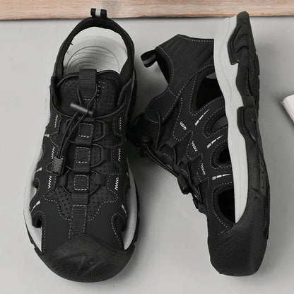 Buy Center Men's Genuine Leather Casual Sandals - Outdoor Comfort - Buy Center UK