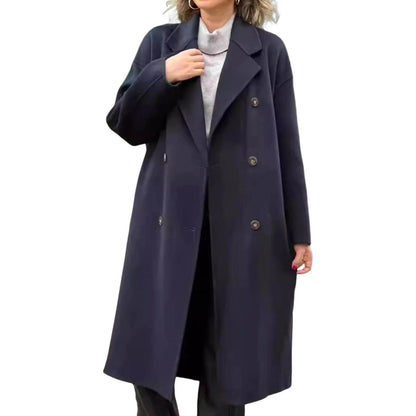 Buy Center Winter Women Overcoat - Double-Breasted Turn-Down Collar - Buy Center UK