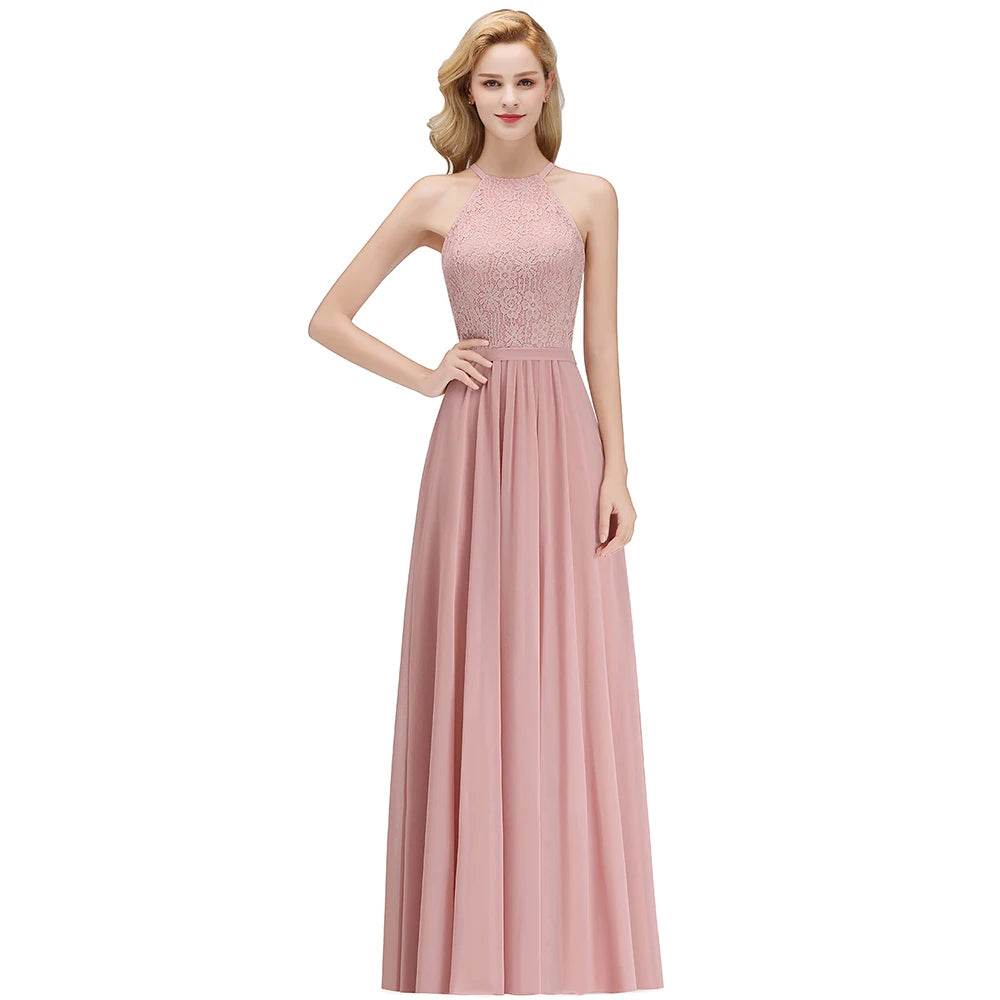 Buy Center Chiffon A-line Bridesmaid Dress - Sexy Halter Neckline - Buy Center UK