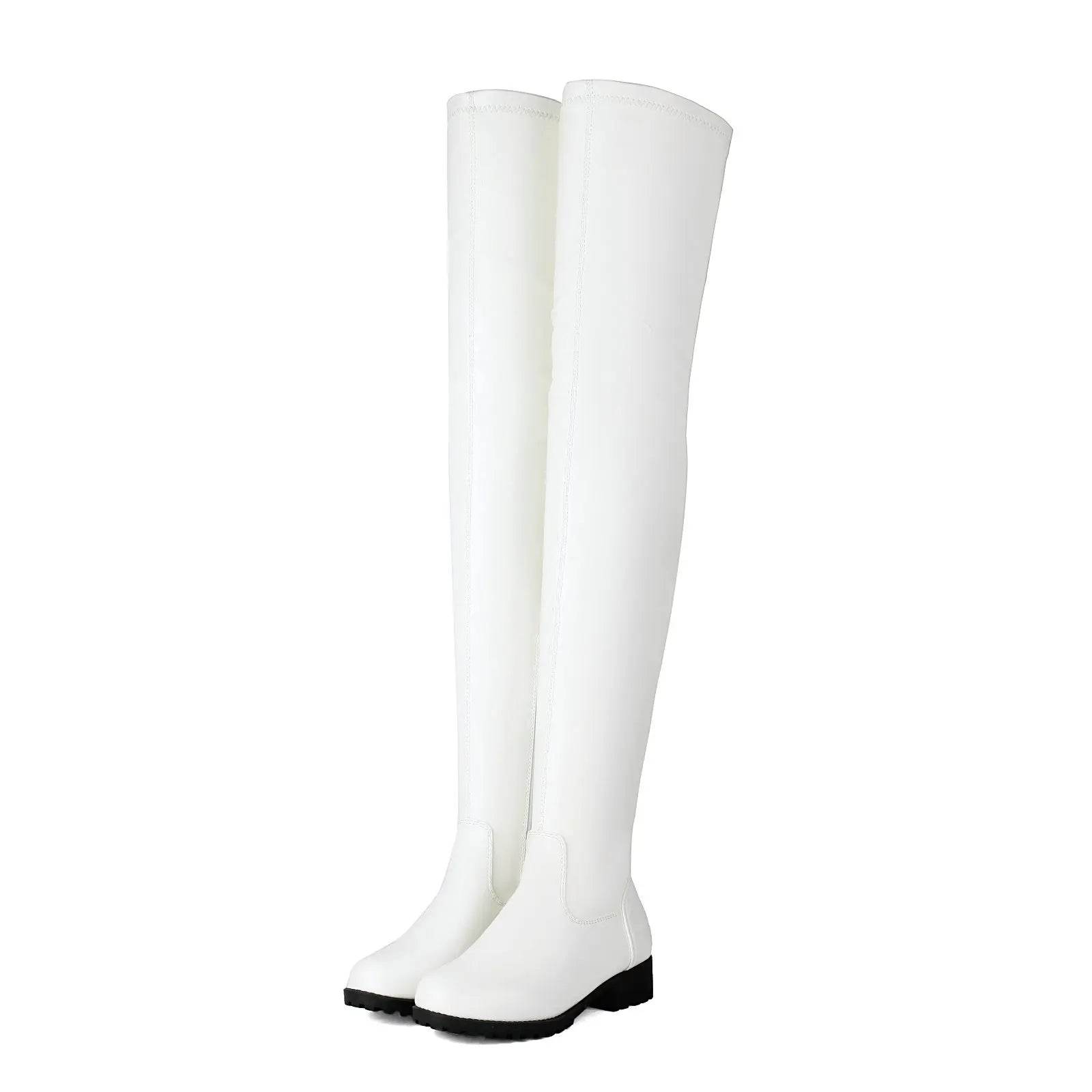 Buy Center Plus Size Thigh High Boots - Comfy Black & White Styles - Buy Center UK