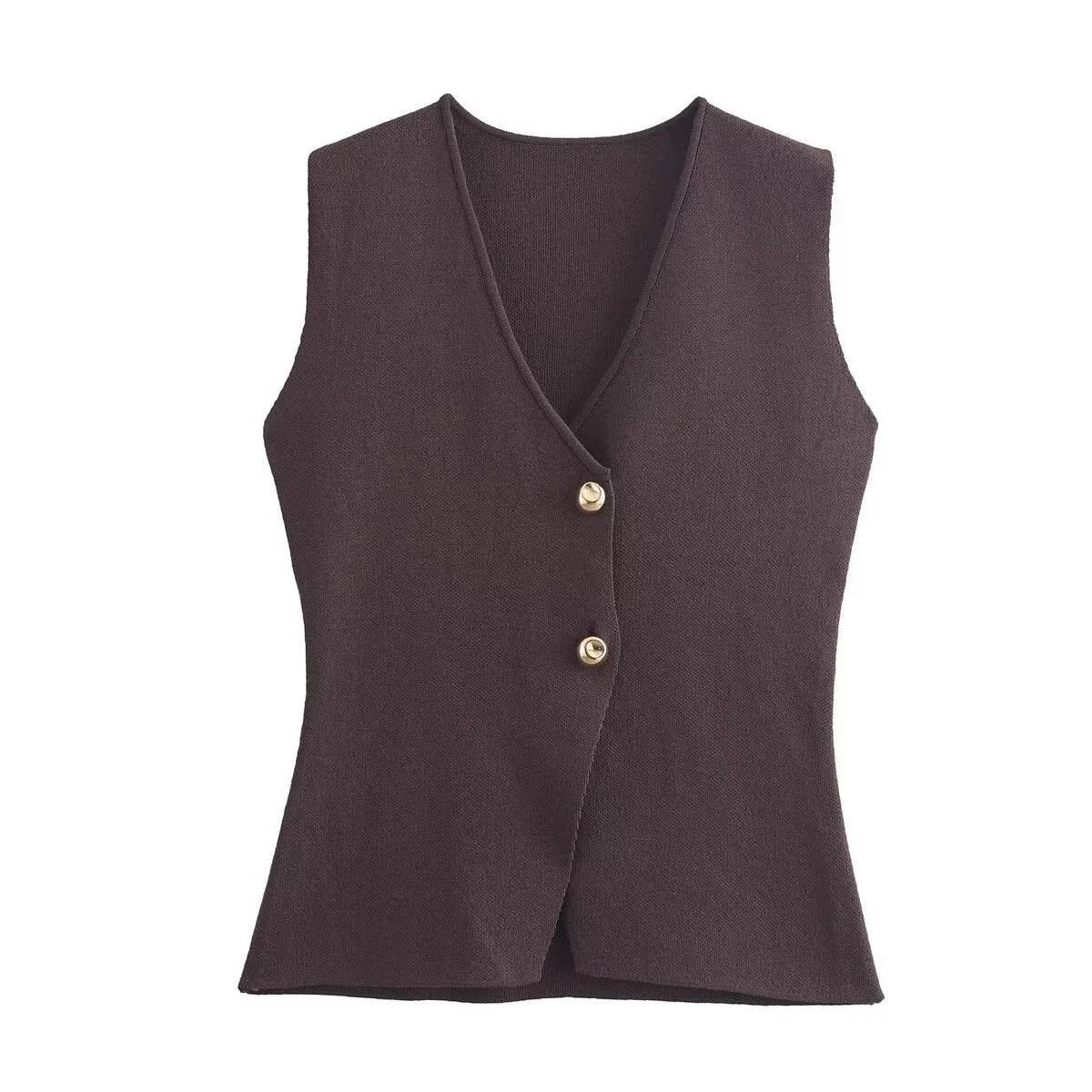 TRAF Women Knitted 2-Piece Set - V-Neck Top & Ankle Skirt - Buy Center UK