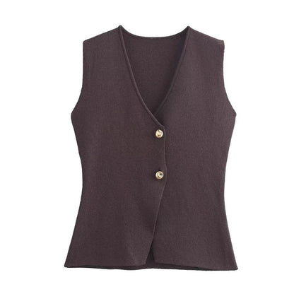 TRAF Women Knitted 2-Piece Set - V-Neck Top & Ankle Skirt - Buy Center UK