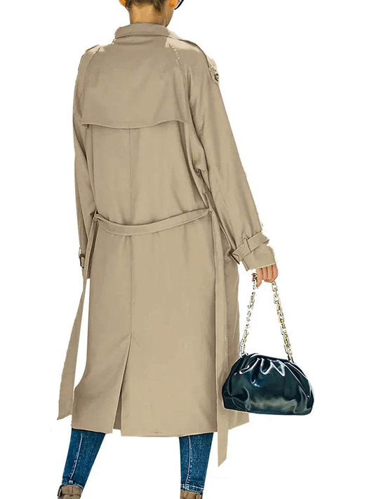 Buy Center Women's Double Breasted Trench Coat - Chic Windbreaker - Buy Center UK