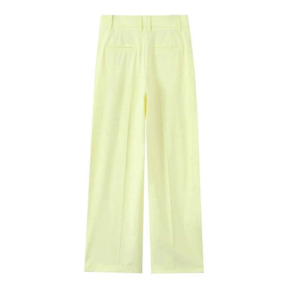 Willshela Women 2 Piece Set - Yellow Tank Top & Vintage Trousers - Buy Center UK