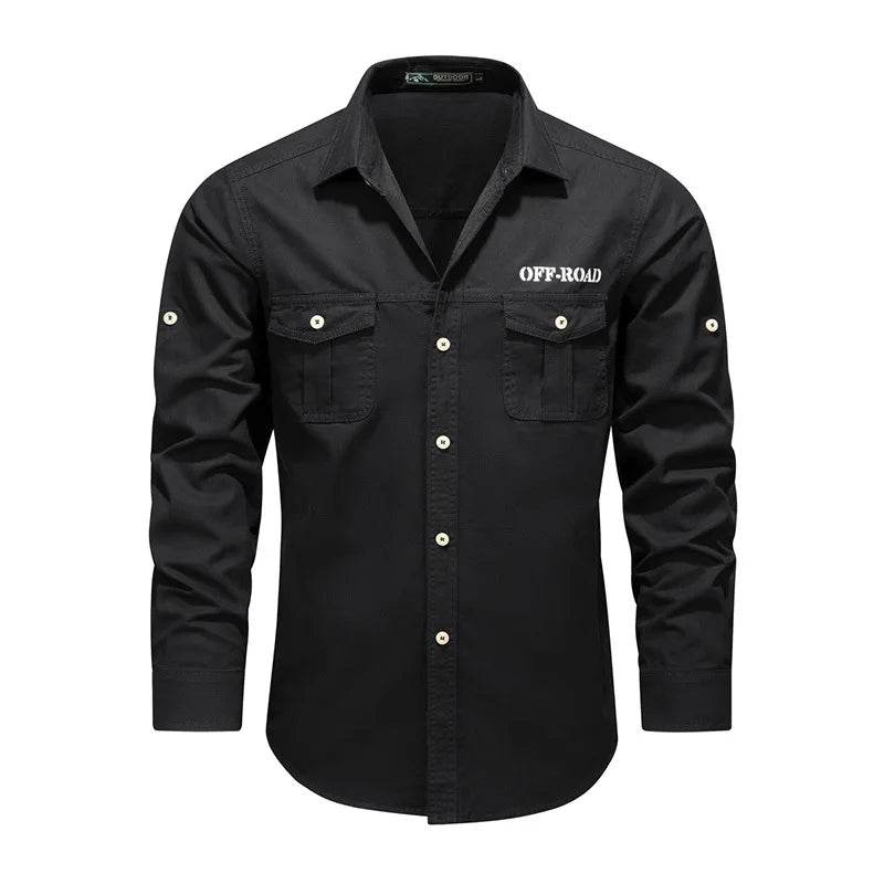 Buy Center Men’s Cargo Shirt - Multi Pockets, Loose Fit, Spring Style - Buy Center UK