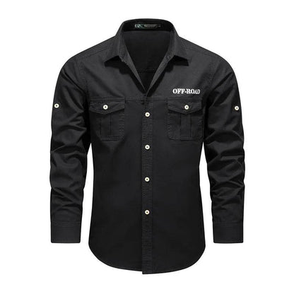 Buy Center Men’s Cargo Shirt - Multi Pockets, Loose Fit, Spring Style - Buy Center UK