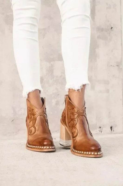 Buy Center Female Ankle Boots - Stylish British Embroidered Design - Buy Center UK