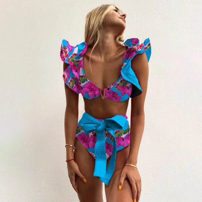 Buy Center 2025 Print High Waist Bikini - Push Up, Backless Design - Buy Center UK