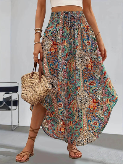 Buy Center High Waist Floral Long Skirt - Casual Summer Style - Buy Center UK