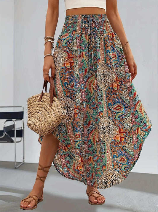 Buy Center High Waist Floral Long Skirt - Casual Summer Style - Buy Center UK