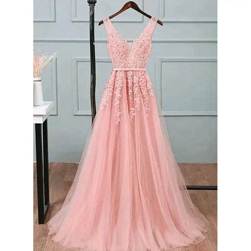 Buy Center Appliques Beading Evening Dress - Elegant Tulle Prom Dress - Buy Center UK