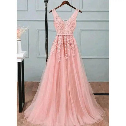 Buy Center Appliques Beading Evening Dress - Elegant Tulle Prom Dress - Buy Center UK