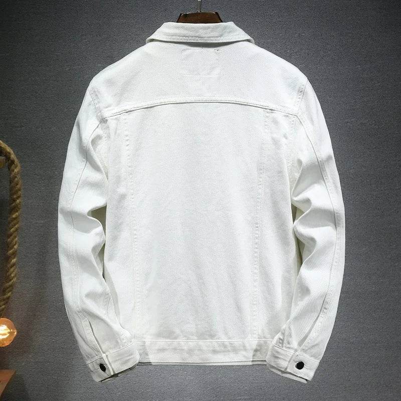 2024 Men’s Solid Lapel Denim Jacket - Slim Fit Casual Outerwear - Buy Center UK