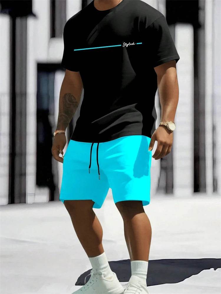 2024 Men's Short Sleeve Shorts 2-Piece Set - Casual Summer Style - Buy Center UK