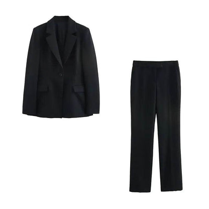 Chic Office Lady Women Suit - V Neck Blazer & Flare Pants Set - Buy Center UK