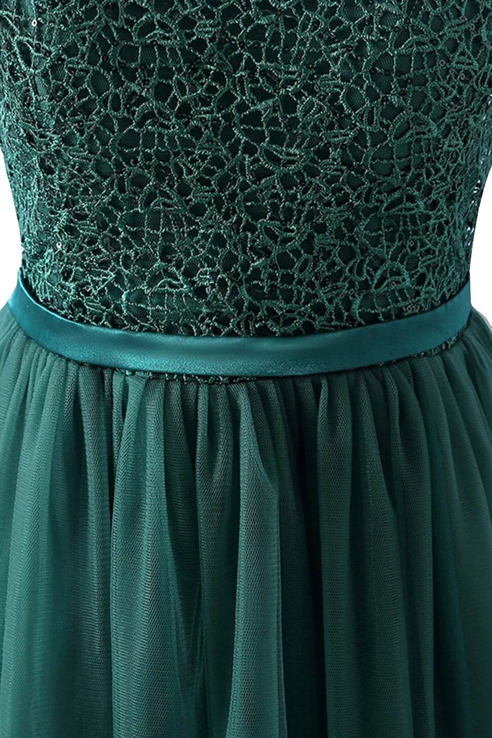 Buy Center A-line Lace Dress - Scoop Neck, Elegant Short Sleeves - Buy Center UK