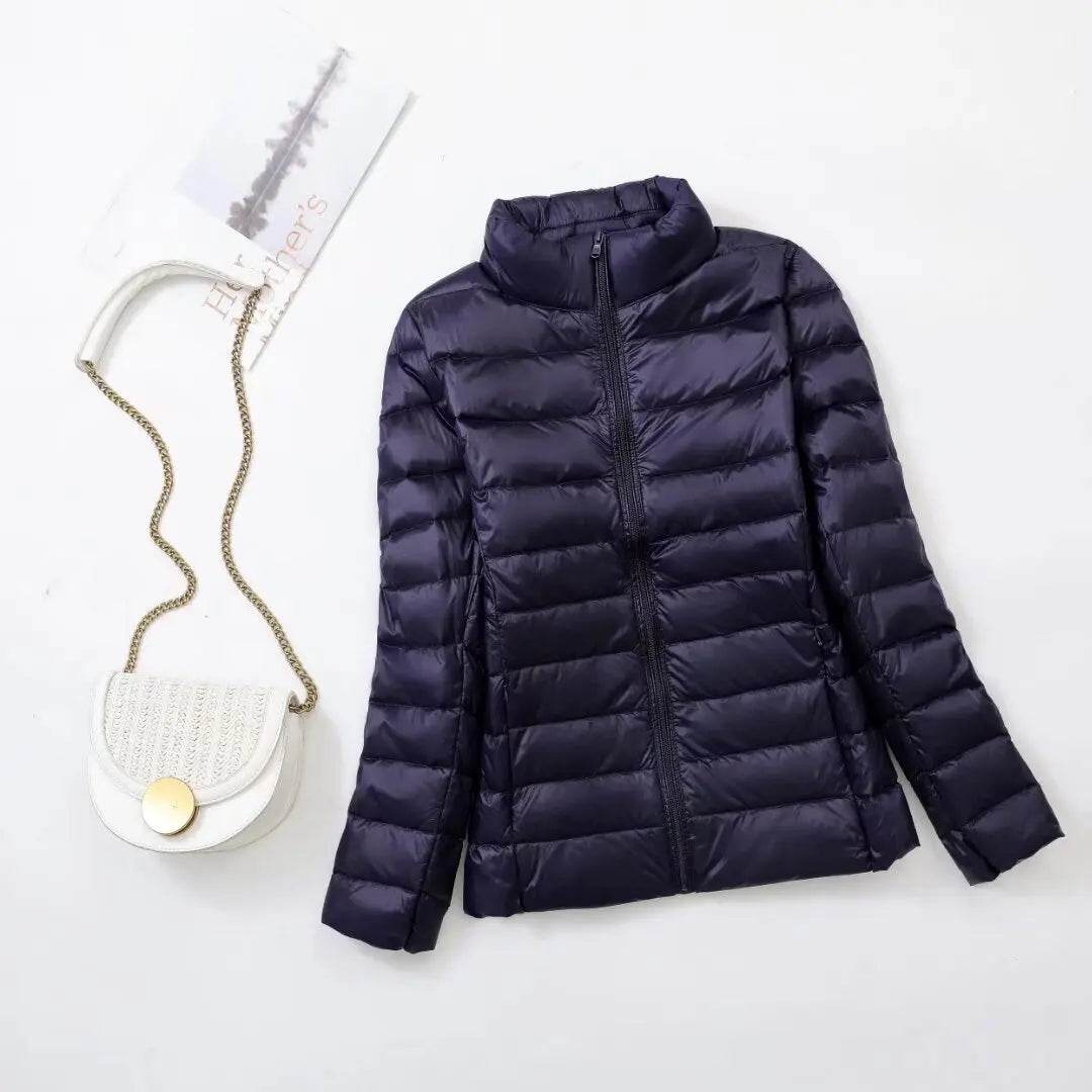 Women's Lightweight Down Jacket - Chic Slim Fit, Warm Oversized Style - Buy Center UK