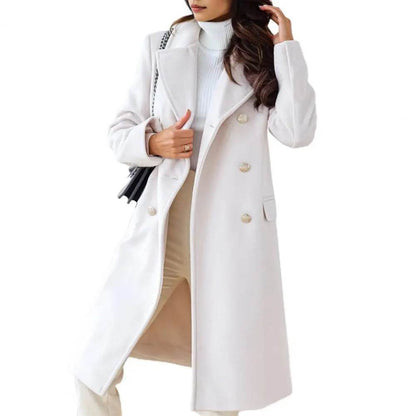 Buy Center Winter Women Overcoat - Double-Breasted Turn-Down Collar - Buy Center UK