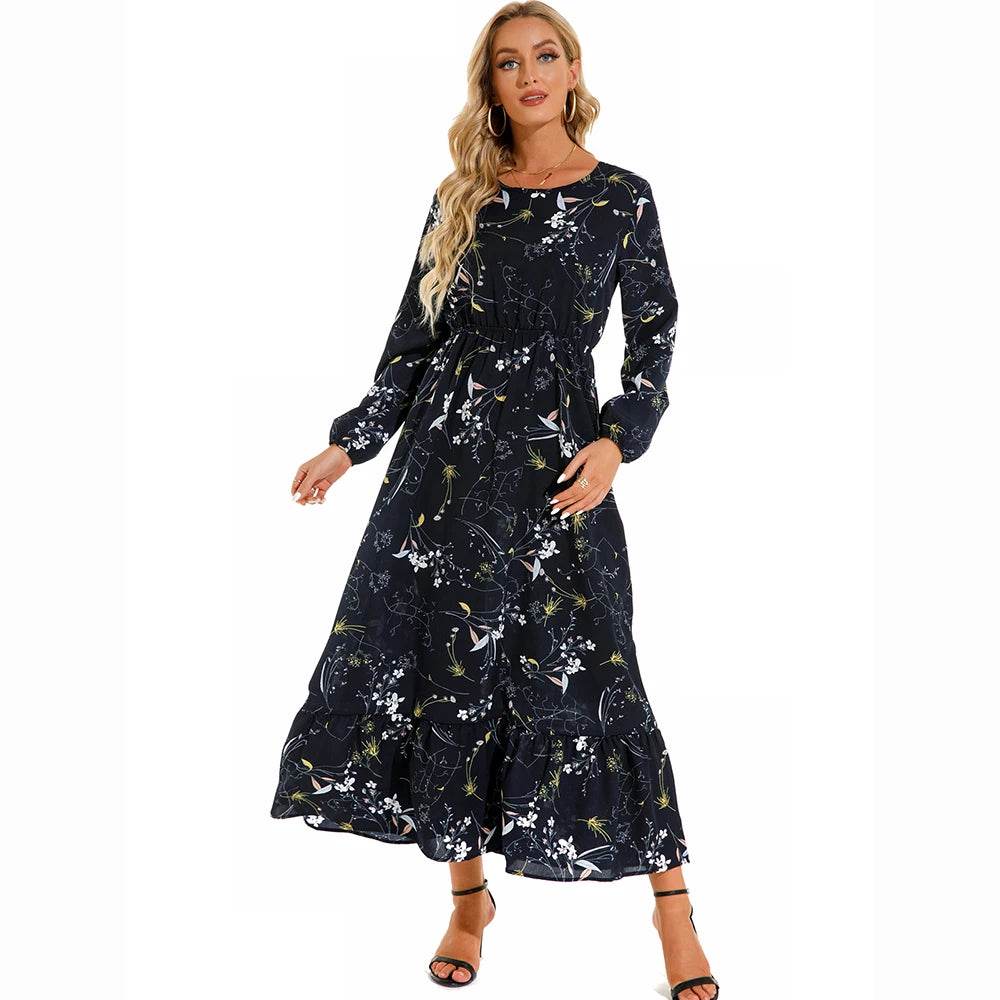 2023 Bohemian Women Maxi Dress - Long Sleeve Chiffon Floral Style - Buy Center UK