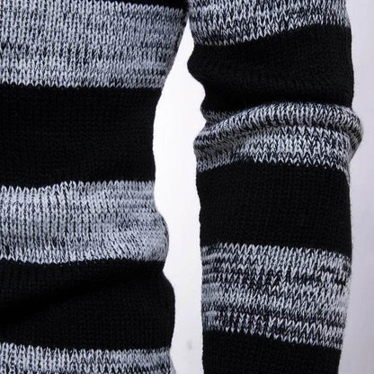 Buy Center High Neck Stripe Sweater - Slim Fit Long Sleeve Pullover - Buy Center UK