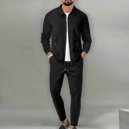 Buy Center 2025 Youth Slim Cardigan Jacket & Trouser Two-Piece Suit - Buy Center UK