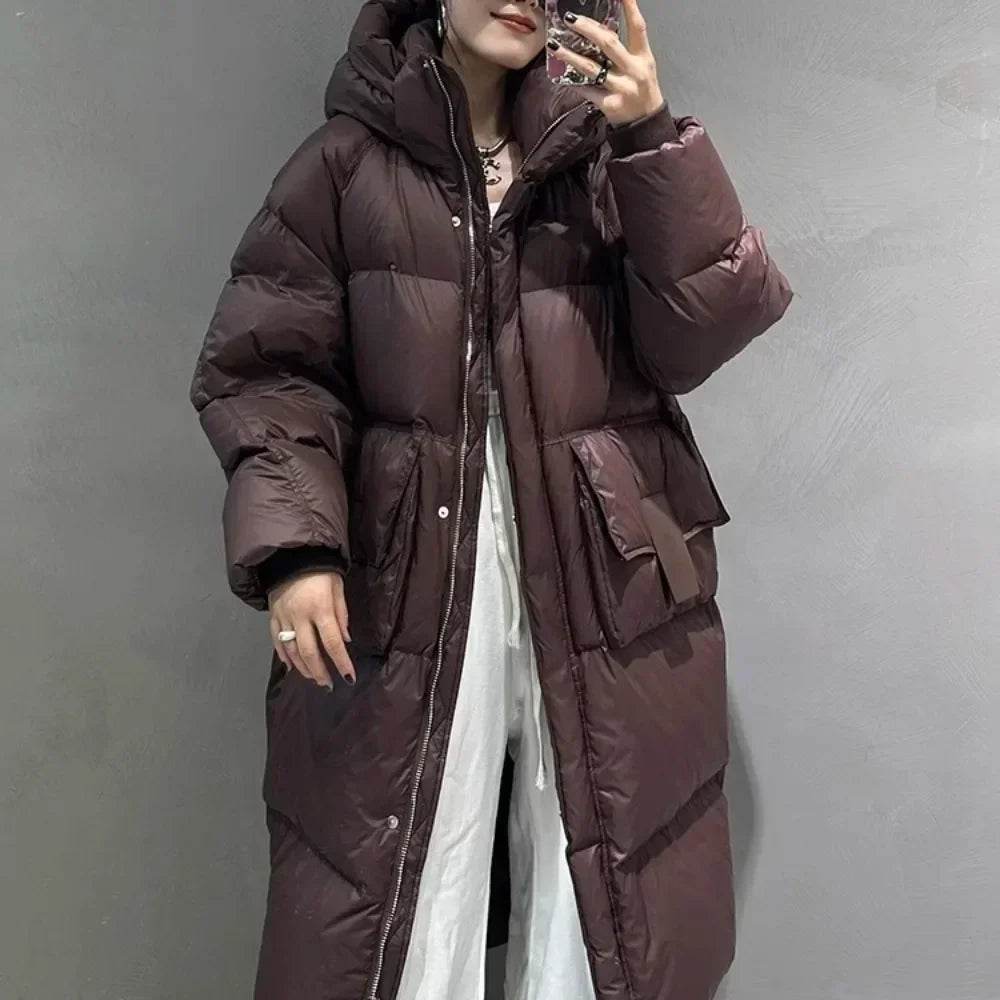 OFTBUY Women's Down Jacket - Waterproof Fluffy Knee-Length Parka - Buy Center UK