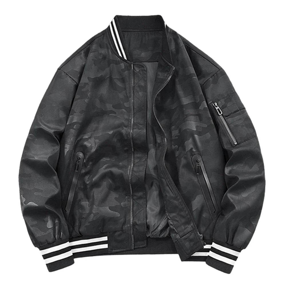 Buy Center Lightweight White Baseball Jacket for Men - Spring Autumn Style - Buy Center UK