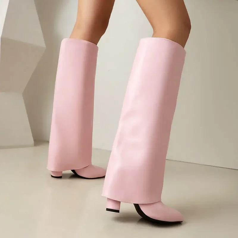 2025 Luxury Knee High Women's Boots - PU Leather, Thick Sole, Stylish - Buy Center UK