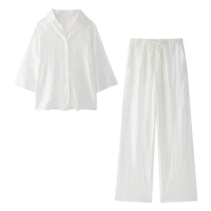 Buy Center Women's Spring Set 2024 - Chic Loose Shirt & Pants - Buy Center UK