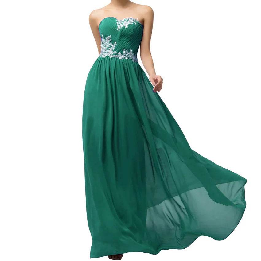 Elegant A-Line Chiffon Bridesmaid Dress - Beading & Appliques - Buy Center UK
