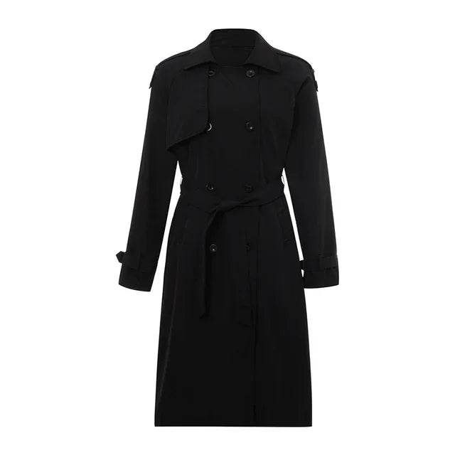 Buy Center Women's Double Breasted Trench Coat - Chic Windbreaker - Buy Center UK